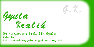 gyula kralik business card